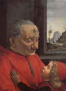 Domenicho Ghirlandaio Alter Mann mit einem kleinen jungen oil painting on canvas